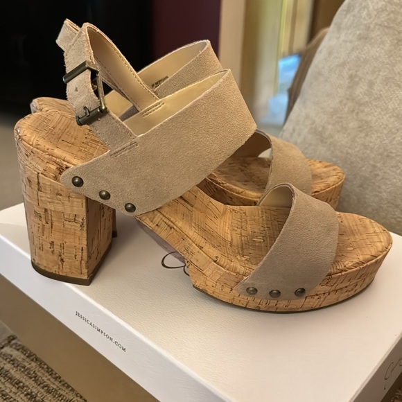 Jessica Simpson JP Morgani Cork Sandals - Picture 3 of 8